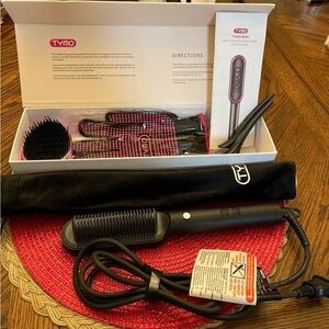 TYMO Ring hair straightening comb. Used only 2 times. Black and Pink